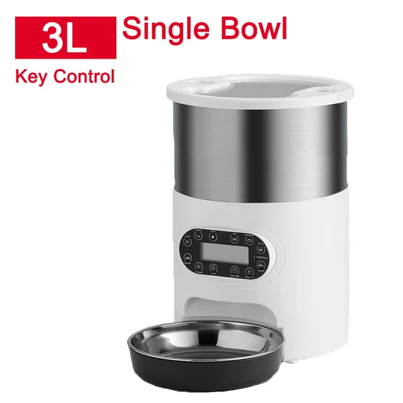 Revolutionary Smart Cat and Dog Feeder: Automatic Timing Dispenser with Voice Recorder and Stainless Steel Bowls